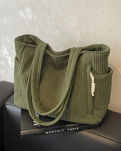 Tilda – Textured tote bag with drawstring detail