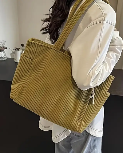 Tilda – Textured tote bag with drawstring detail