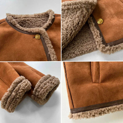 Rosalie™ - Sheepskin Leather Button Jacket